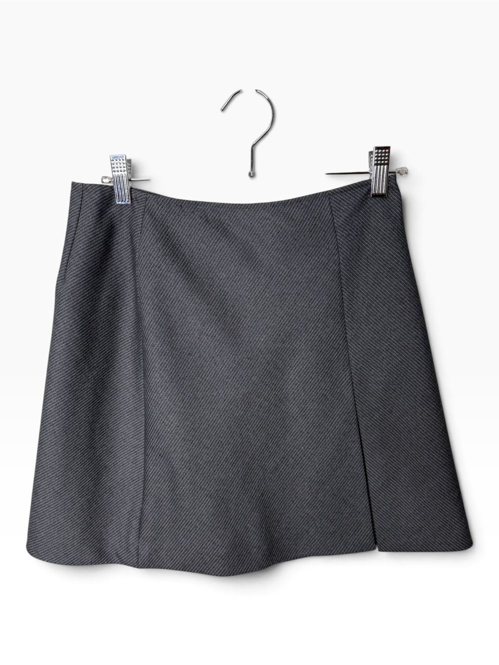J.Crew Dark Gray Diagonal Twill Wool Blend Mini Skirt Size 6